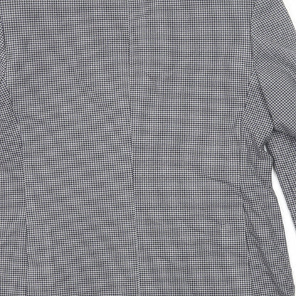 Marks and Spencer Mens Black Check Polyester Jacket Blazer Size 40 Regular