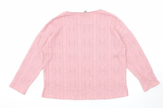 Womens UK Size 14 Bonmarché Pink Pullover Jumper