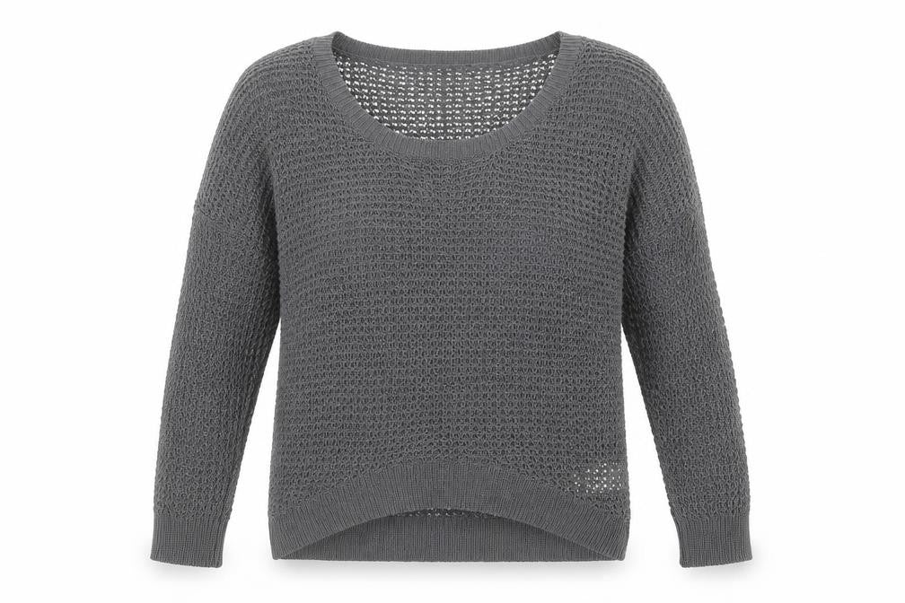 Womens UK Size 8 Crafted Grey Pullover Jumper