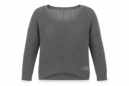 Womens UK Size 8 Crafted Grey Pullover Jumper