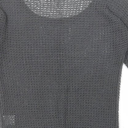 Crafted Womens Grey Scoop Neck Acrylic Pullover Jumper Size 8
