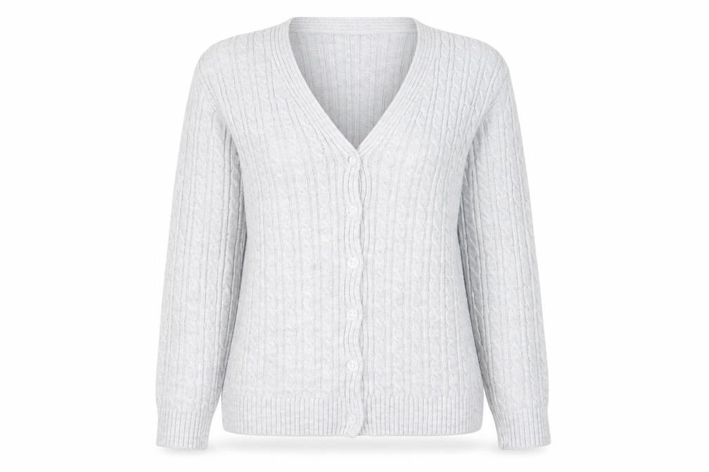 Womens UK Size M Pure & Natural Grey Cardigan Jumper