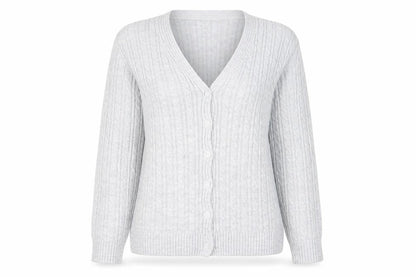 Womens UK Size M Pure & Natural Grey Cardigan Jumper