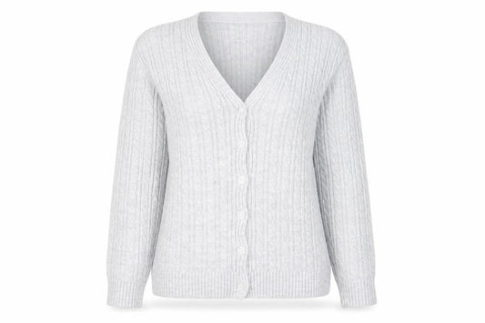 Womens UK Size M Pure & Natural Grey Cardigan Jumper