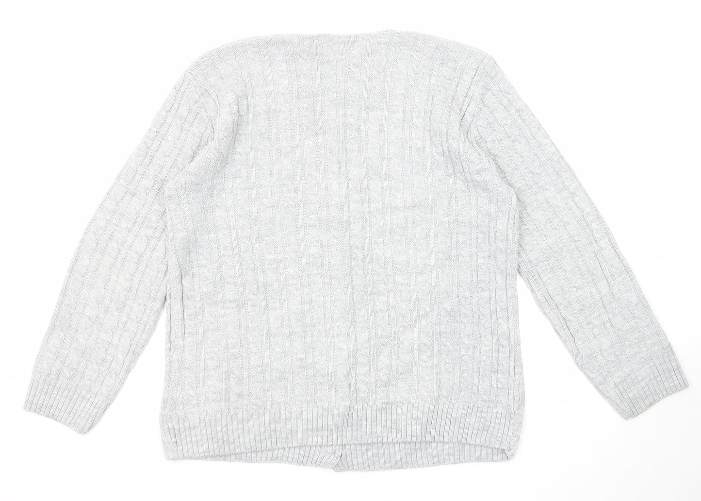 Womens UK Size M Pure & Natural Grey Cardigan Jumper