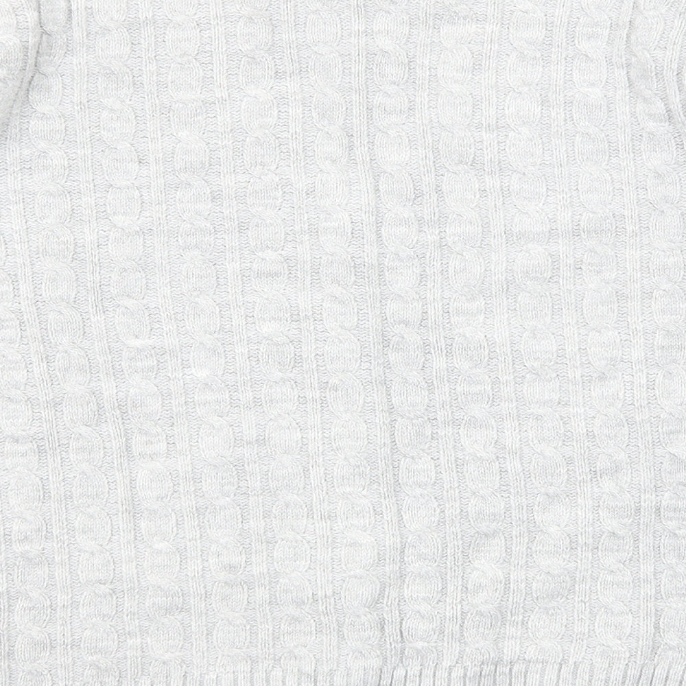 Womens UK Size M Pure & Natural Grey Cardigan Jumper