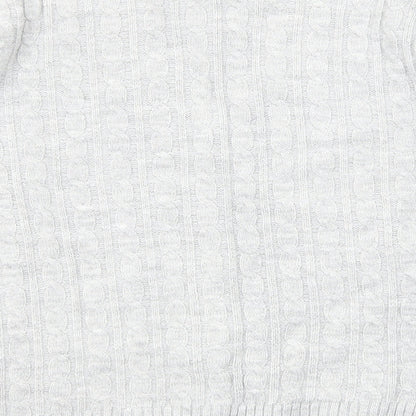 Womens UK Size M Pure & Natural Grey Cardigan Jumper