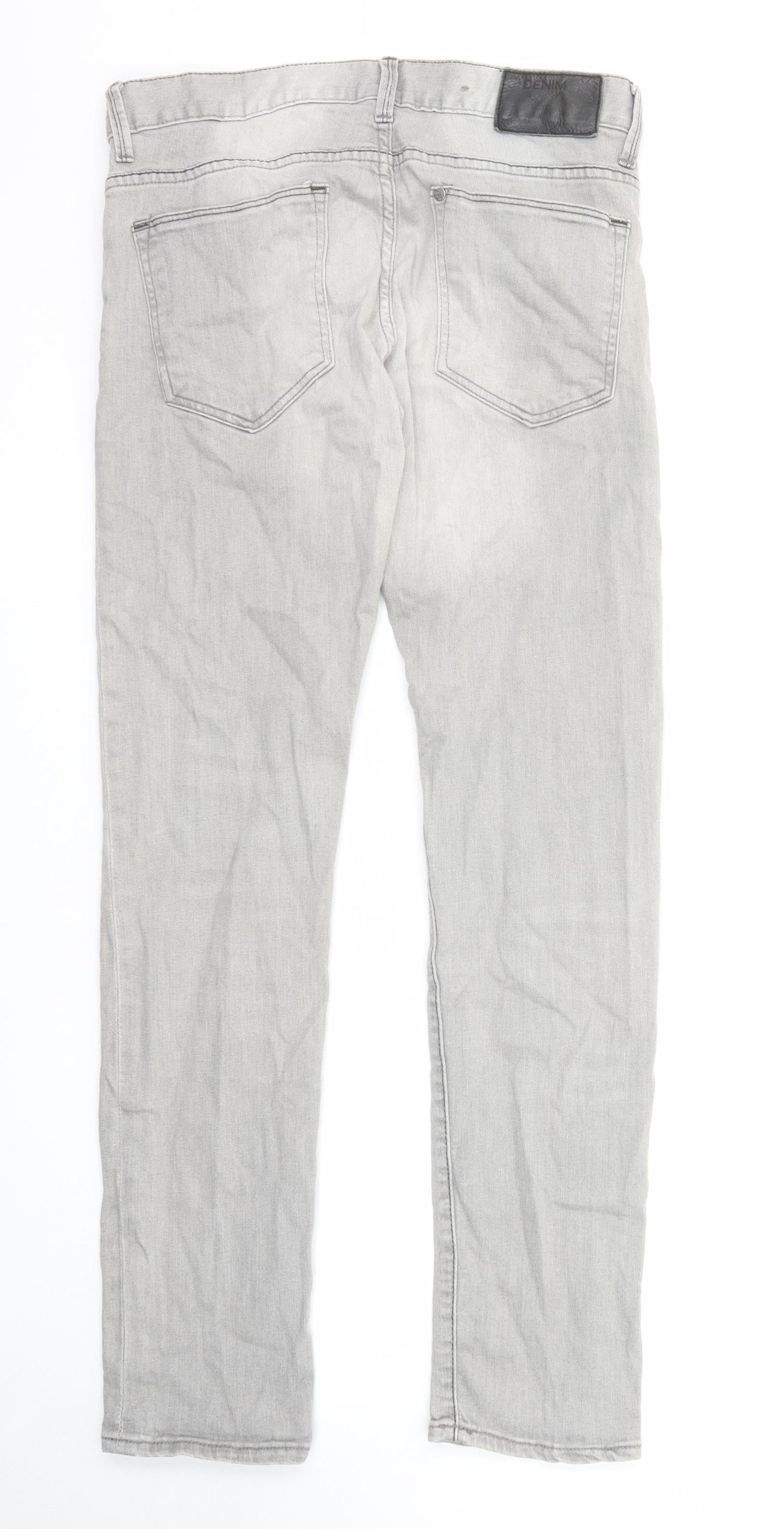 H&M Mens Grey Cotton Skinny Jeans Size 31 in L32 in Slim Zip