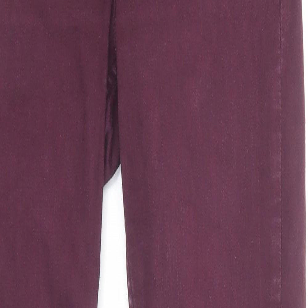Oasis Womens Purple Cotton Skinny Jeans Size 8 Regular Zip