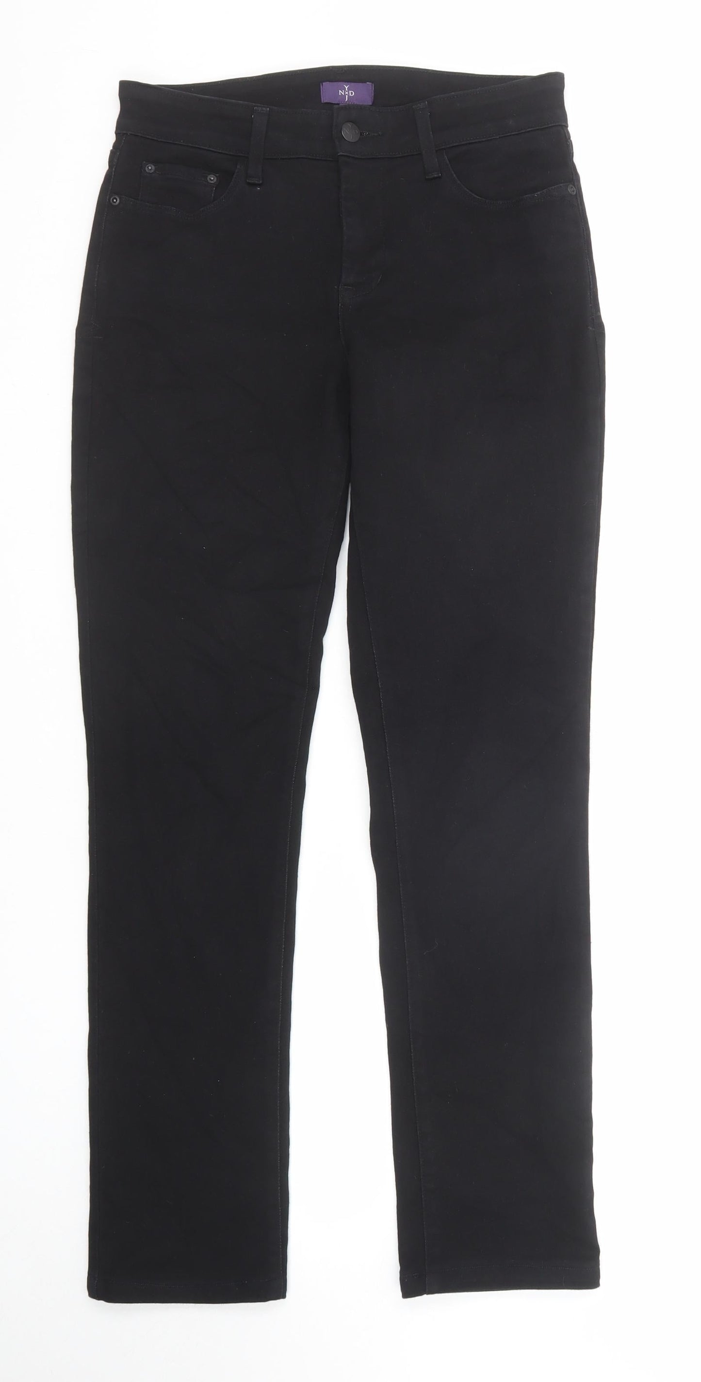 Womens UK Size 6 NYJD Regular Fit Straight Black Jeans