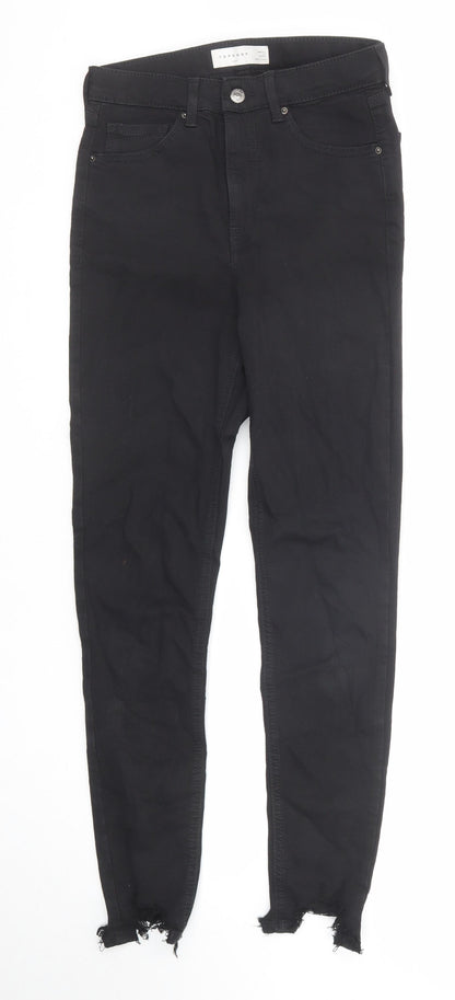 Topshop Womens Black Cotton Skinny Jeans Size 28 in L32 in Regular Zip