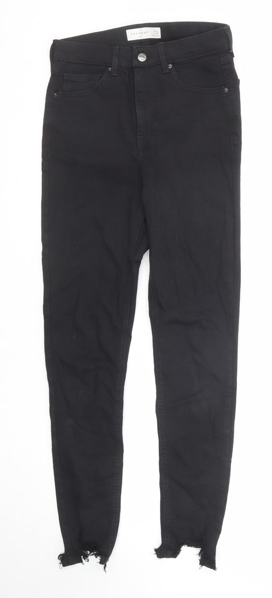 Topshop Womens Black Cotton Skinny Jeans Size 28 in L32 in Regular Zip