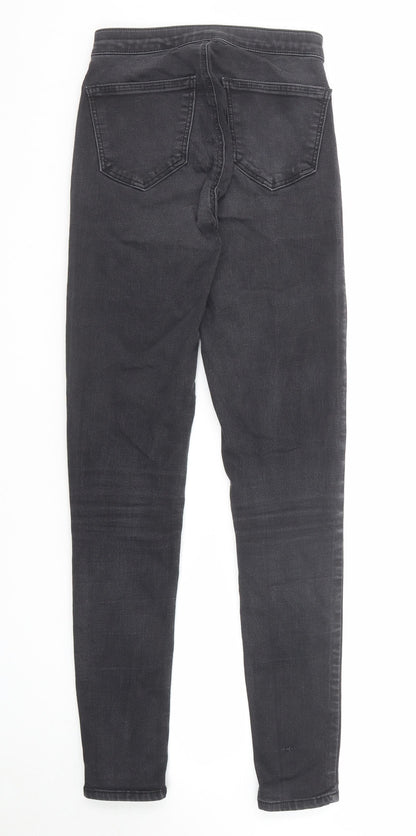Topshop Womens Grey Cotton Skinny Jeans Size 26 in L34 in Regular Zip