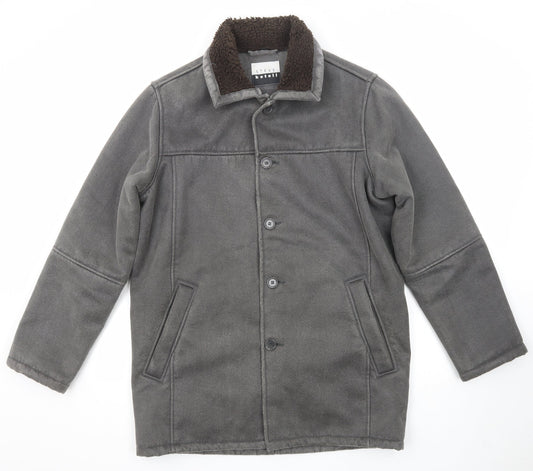 Mens UK Size S Steve Kettle Grey Overcoat