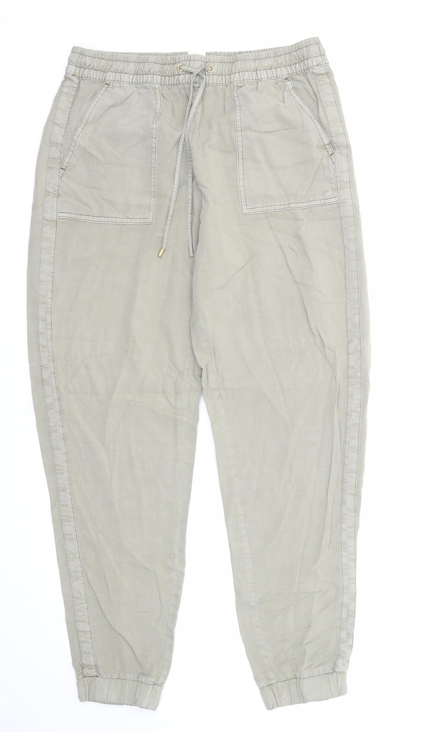 Womens UK Size 10 H&M Regular Fit Sweatpants Green Trousers
