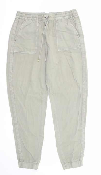 Womens UK Size 10 H&M Regular Fit Sweatpants Green Trousers