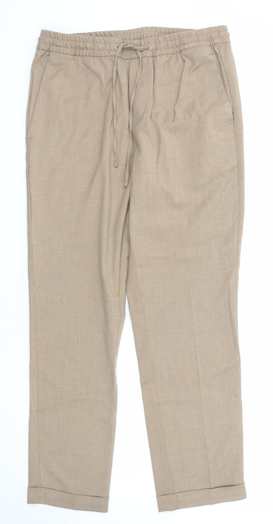 Womens UK Size S H&M Slim Fit Chino Beige Trousers