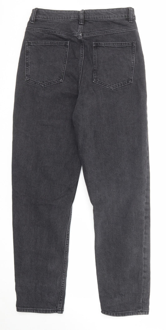 ASOS Womens Black Cotton Straight Jeans Size 28 in L30 in Regular Zip