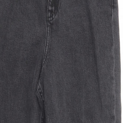 ASOS Womens Black Cotton Straight Jeans Size 28 in L30 in Regular Zip