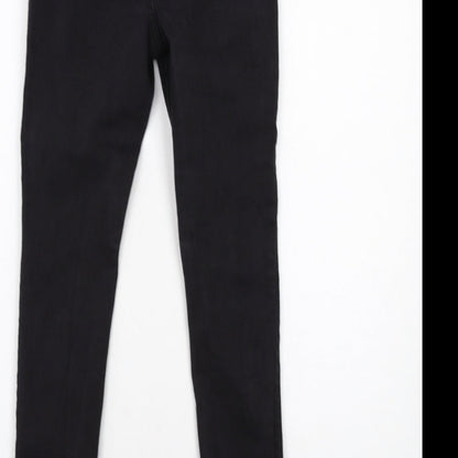 New Look Girls Black Cotton Skinny Jeans Size 12 Years Regular Zip