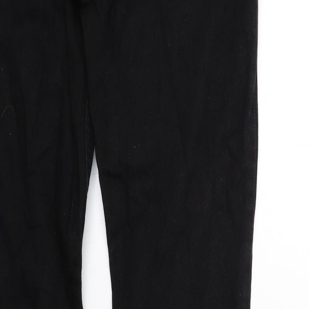 Bershka Womens Black Cotton Straight Jeans Size 10 Regular Zip