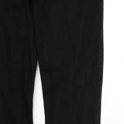 Bershka Womens Black Cotton Straight Jeans Size 10 Regular Zip