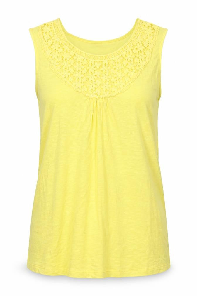 Womens UK Size 12 Kaleidoscope Yellow Basic T-Shirt