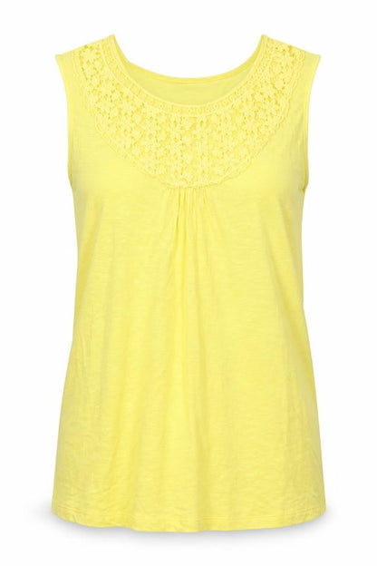 Womens UK Size 12 Kaleidoscope Yellow Basic T-Shirt