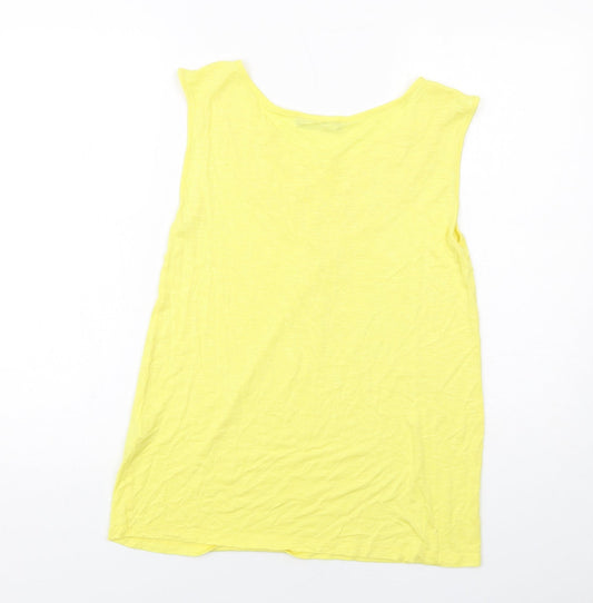 Womens UK Size 12 Kaleidoscope Yellow Basic T-Shirt