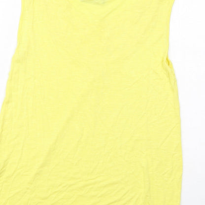 Womens UK Size 12 Kaleidoscope Yellow Basic T-Shirt