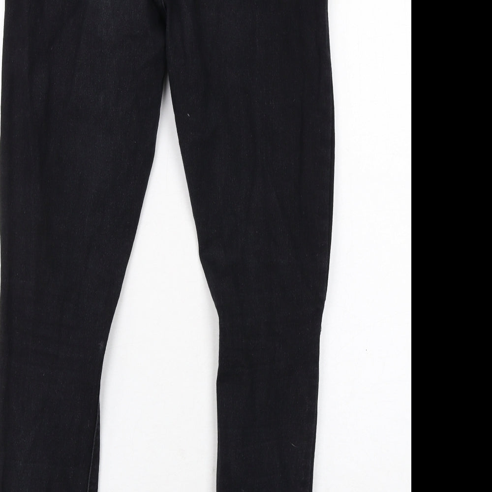 Boohoo Womens Black Cotton Skinny Jeans Size 10 Regular Zip