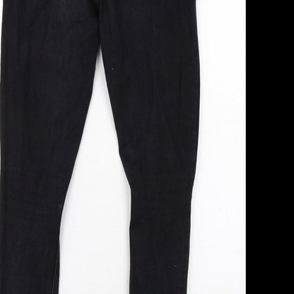 Boohoo Womens Black Cotton Skinny Jeans Size 10 Regular Zip