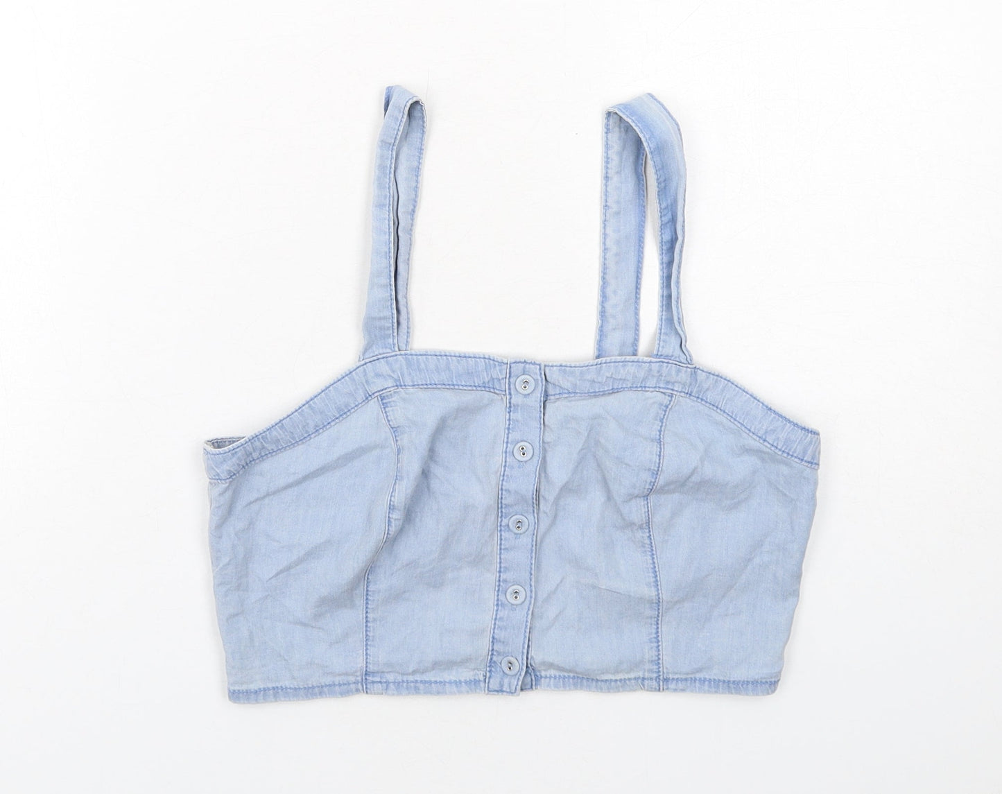 Womens UK Size 10 New Look Blue Cropped Tank