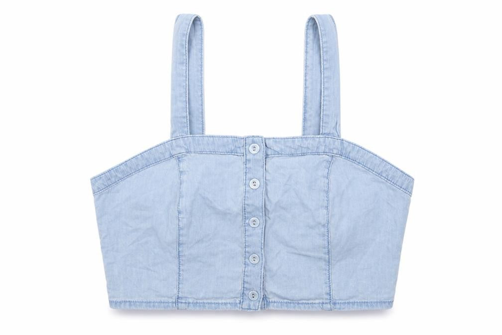 Womens UK Size 10 New Look Blue Cropped Tank