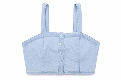 Womens UK Size 10 New Look Blue Cropped Tank