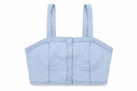 Womens UK Size 10 New Look Blue Cropped Tank
