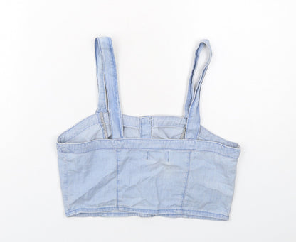 Womens UK Size 10 New Look Blue Cropped Tank