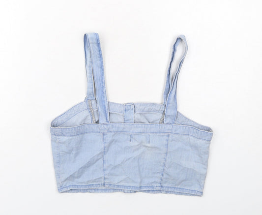 Womens UK Size 10 New Look Blue Cropped Tank
