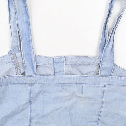 Womens UK Size 10 New Look Blue Cropped Tank