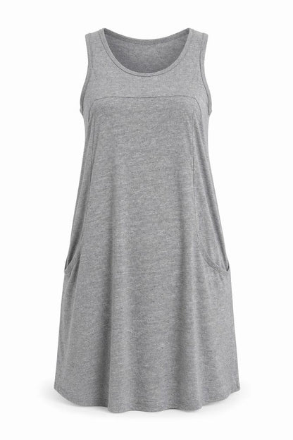 NEXT Womens Grey Polyester Tank Dress Size 8 Round Neck Pullover