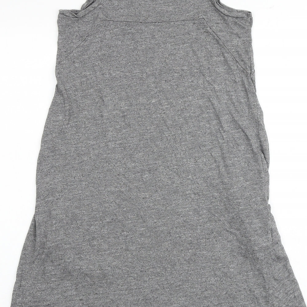 NEXT Womens Grey Polyester Tank Dress Size 8 Round Neck Pullover