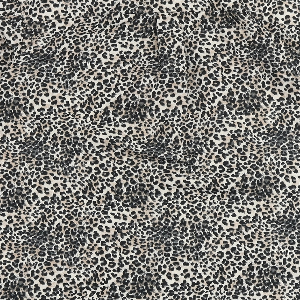 French Connection Womens Multicoloured Animal Print Polyester Basic Button-Up Size 8 Collared - Leopard Print