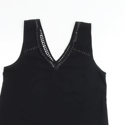 Womens UK Size 10 ASOS Black Basic Tank