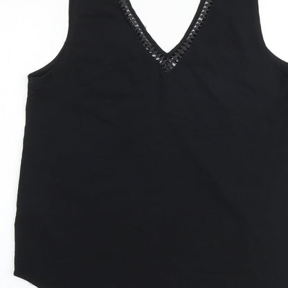 Womens UK Size 10 ASOS Black Basic Tank