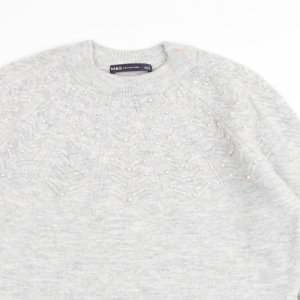 Womens UK Size S Marks and Spencer Grey Pullover Jumper