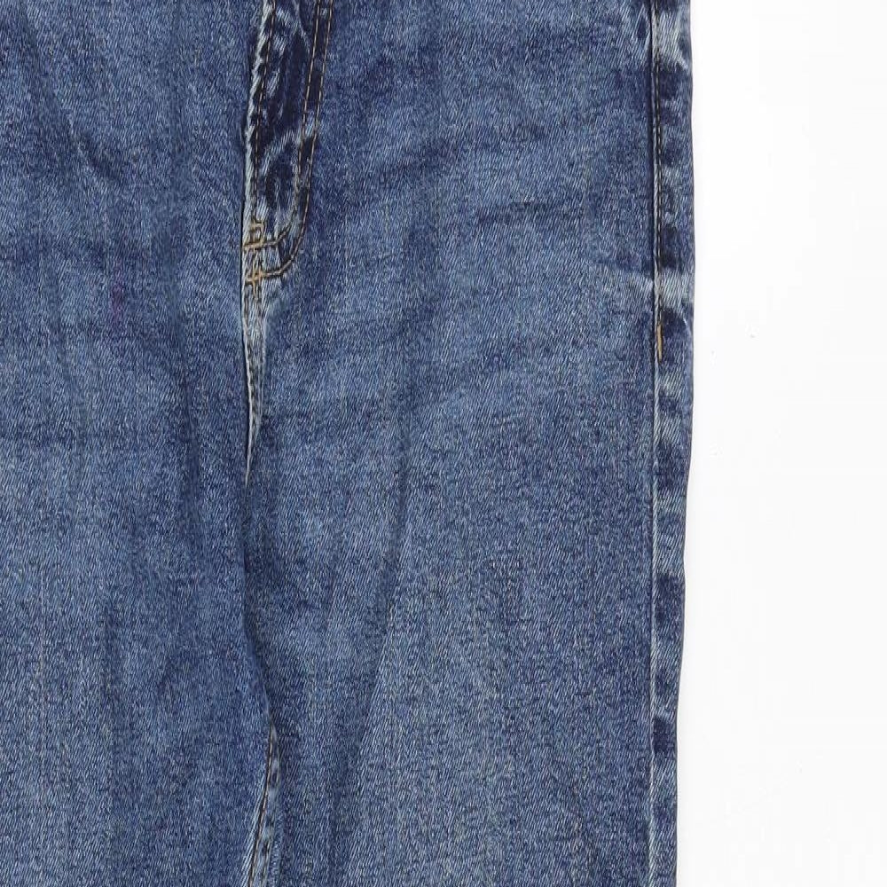 Bershka Womens Blue Cotton Skinny Jeans Size 8 Regular Zip