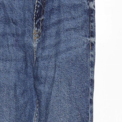Bershka Womens Blue Cotton Skinny Jeans Size 8 Regular Zip
