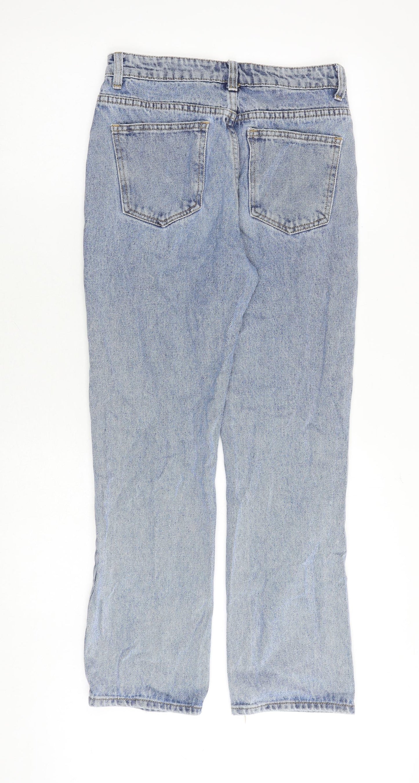 Womens UK Size 8 Momokrom Regular Fit Straight Blue Jeans