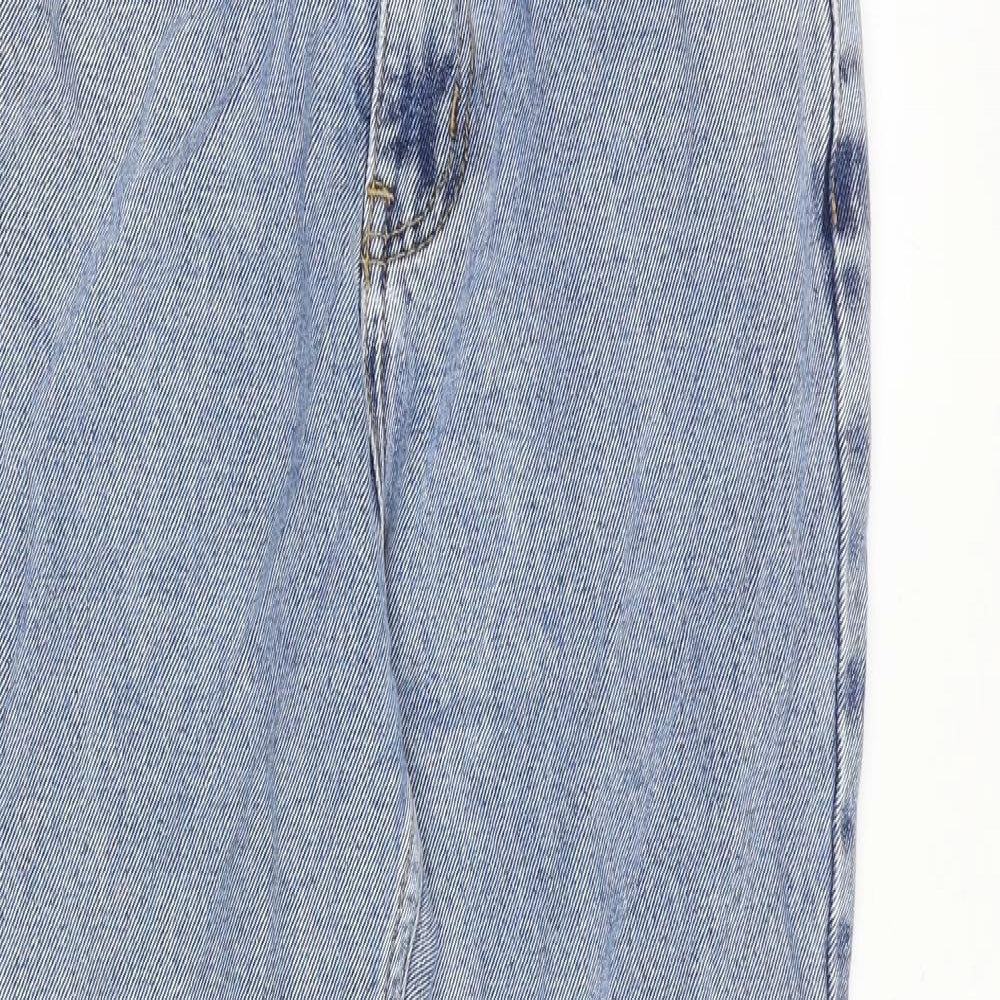 Womens UK Size 8 Momokrom Regular Fit Straight Blue Jeans