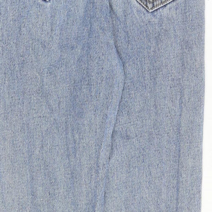 Womens UK Size 8 Momokrom Regular Fit Straight Blue Jeans